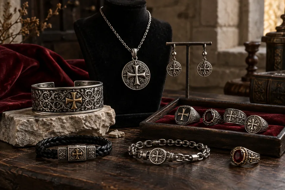 Bijoux et pendentifs aux symboles templiers