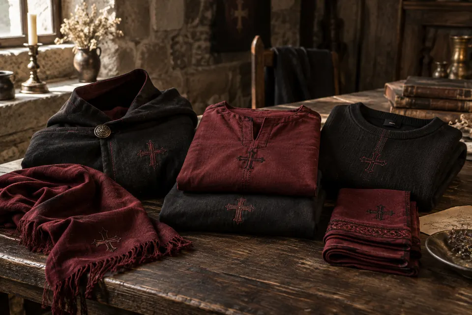 Vêtements aux motifs de croix templières